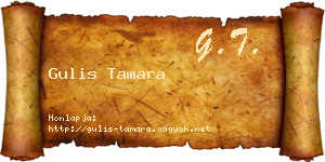 Gulis Tamara névjegykártya